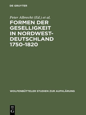 cover image of Formen der Geselligkeit in Nordwestdeutschland 1750-1820